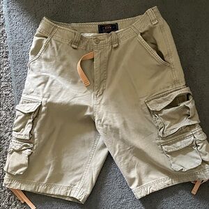 Route 66 Y2K Vintage Men's Tan Cargo Shorts with Utility Pockets